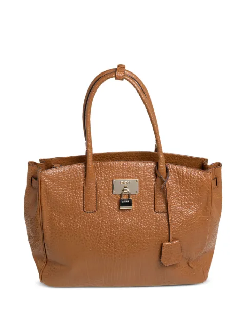 DKNY leather padlock tote bag Brown 413806