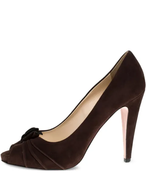 Prada Pre-Owned 110mm leather heeled pumps Brown 274998