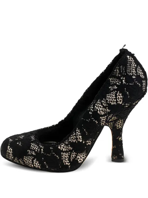 Dolce & Gabbana Pre-Owned 110mm lace-detailing heeled pumps Black 242534
