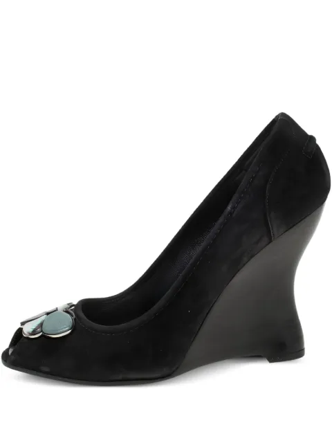 Louis Vuitton Pre-Owned 105mm Butterfly suede pumps Black 217640