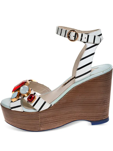 Sophia Webster pre-owned 100mm Suki Gem wedge sandals White 275656