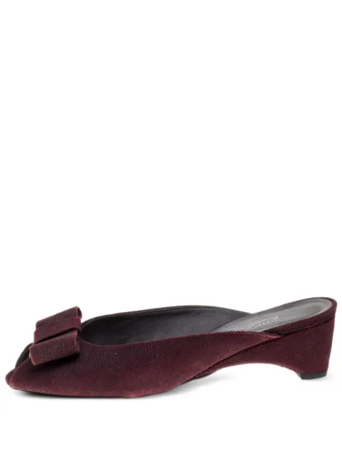 Stuart Weitzman 50mm bow-detail mules Red 366715
