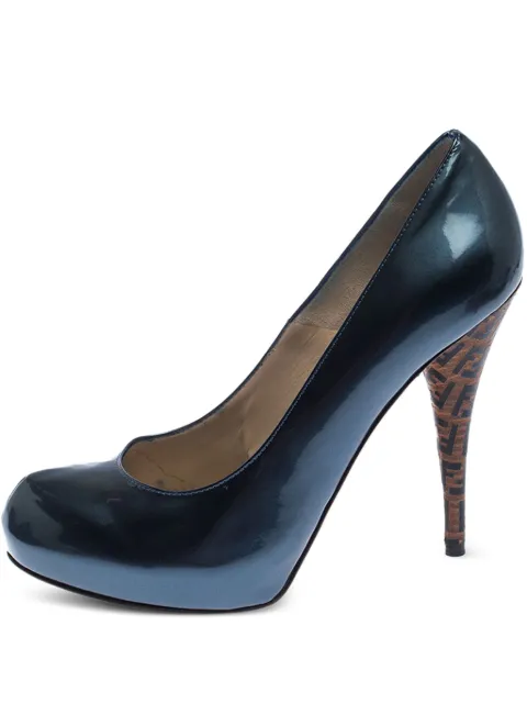 Fendi Pre-Owned 120mm patent-leather platform pumps Black 239869