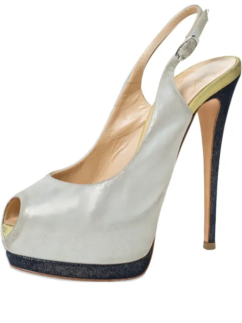 Giuseppe Zanotti Vintage 140mm platform slingback sandals Grey 300169