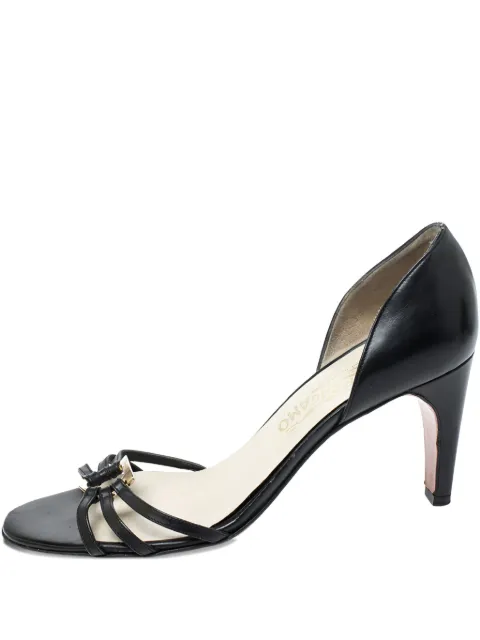 Ferragamo Pre-Owned 75mm leather open-toe sandals Black 251762