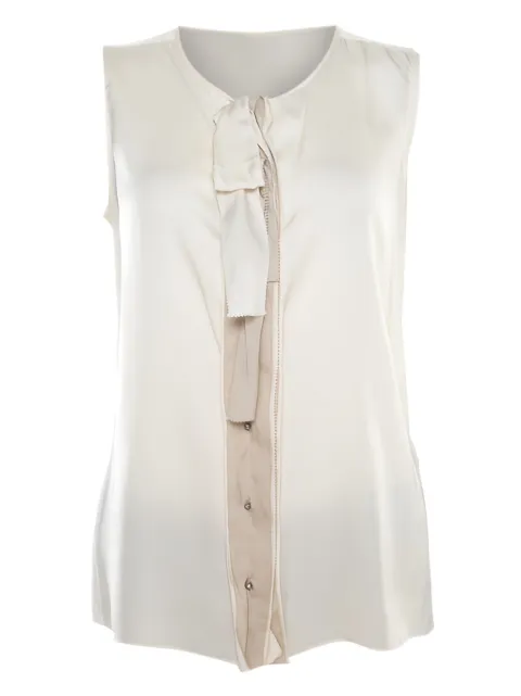 Elie Tahari bow-detail stretch-silk blouse Neutrals 186504