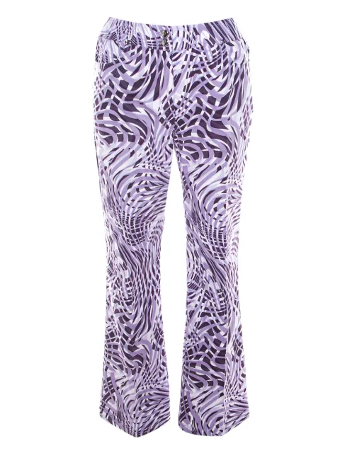Escada Pre-Owned abstract-print flared trousers Purple 208016