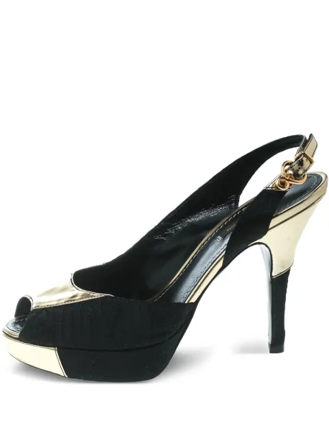 Louis Vuitton Pre-Owned Motard Piccadilly slingback sandals Black 171913