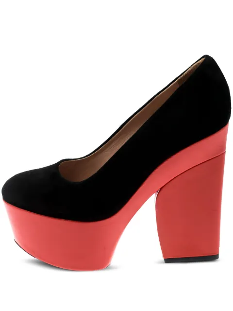 Celine Pre-Owned 140mm suede platform pumps Black 199820