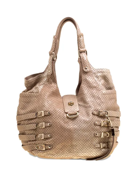 Jimmy Choo Pre-Owned perforated buckle bag Gold 163490