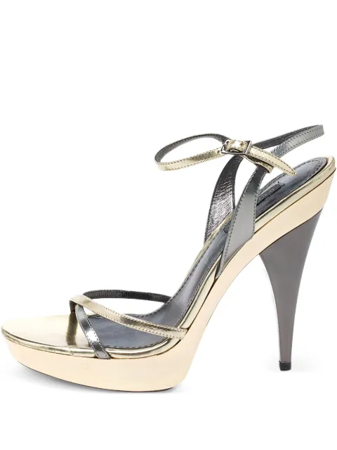 Dolce & Gabbana Pre-Owned 120mm metallic platform sandals Grey 253907
