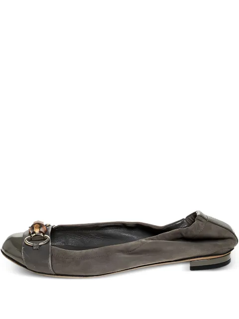 Gucci Pre-Owned Bamboo-detail ballet flats Grey 253851