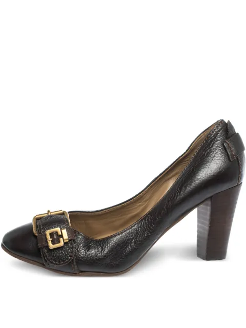 Chloé Pre-Owned 75mm buckle-detailed pumps Brown 296387