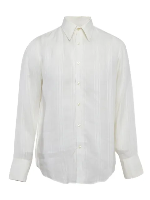 BOSS pre-owned striped button-up shirt White 1124010
