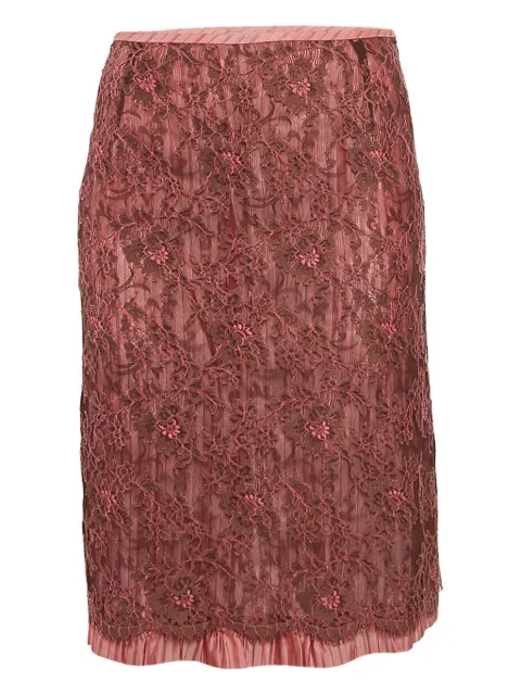 Kenzo Pre-Owned 1990 floral-lace skirt Pink 1121068
