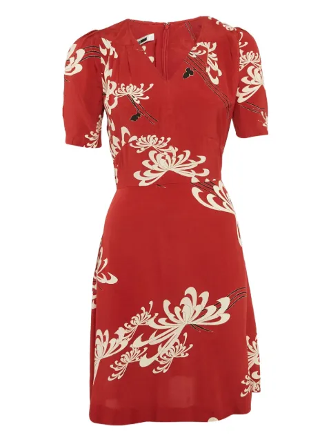 Alexander McQueen Pre-Owned puff-sleeve floral dress Red 1120795