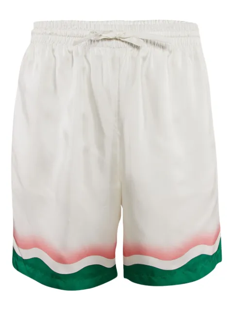 Casablanca pre-owned Le Jeu de Ping Pong diagonal-striped swim shorts White 1118428