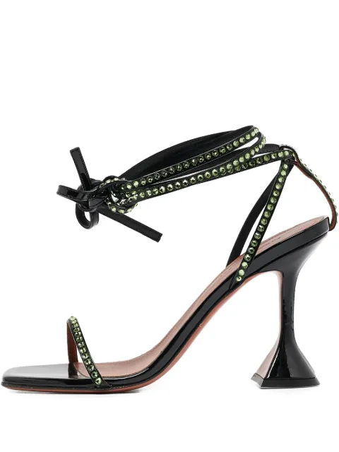Amina Muaddi Pre-owned 95mm crystal-embellished sandals Black 1116693