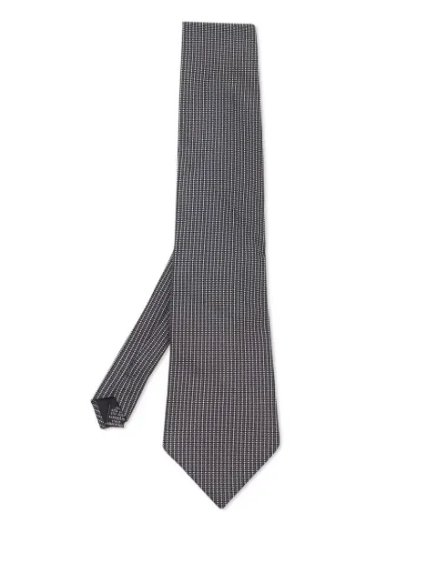 BOSS pre-owned geometric-pattern tie Grey 640680