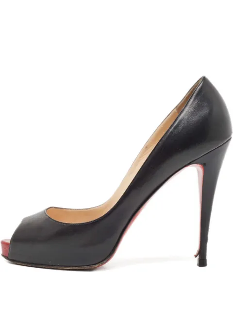 Christian Louboutin Pre-Owned 130mm leather peep-toe pumps Black 907190
