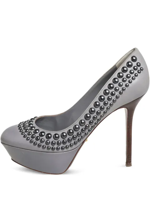 Sergio Rossi Vintage 120mm leather heeled pumps Grey 418996