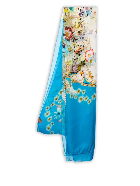Roberto Cavalli Vintage pre-owned floral-print scarf Blue 507950