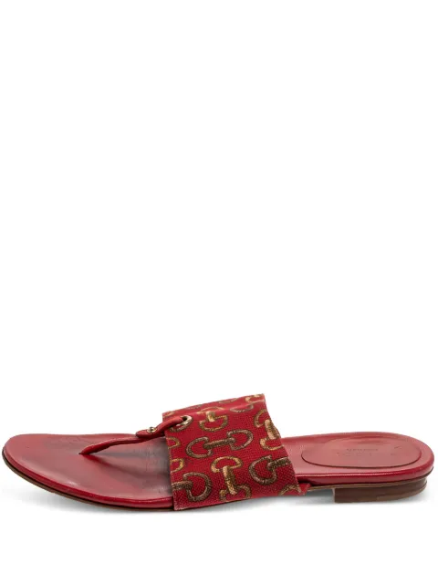 Gucci Pre-Owned Horsebit-pattern sandals Red 391165