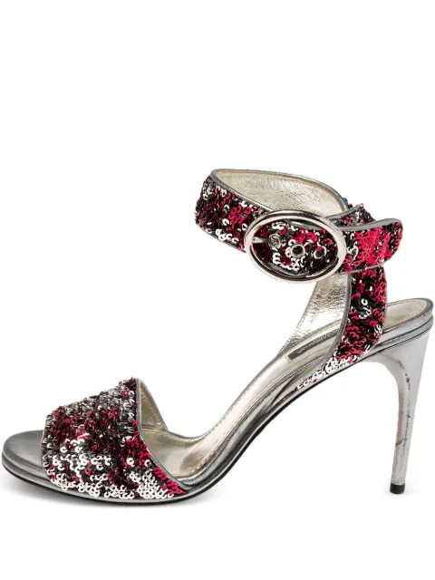 Dolce & Gabbana Pre-Owned metallic heeled sandals Silver 605076