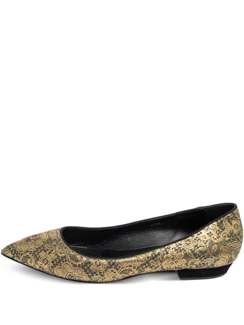 Giuseppe Zanotti Vintage pre-owned pointed toe lace ballet flats Yellow 493223