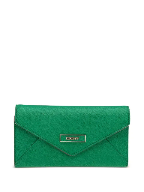 DKNY Vintage envelope leather wallet Green 600577