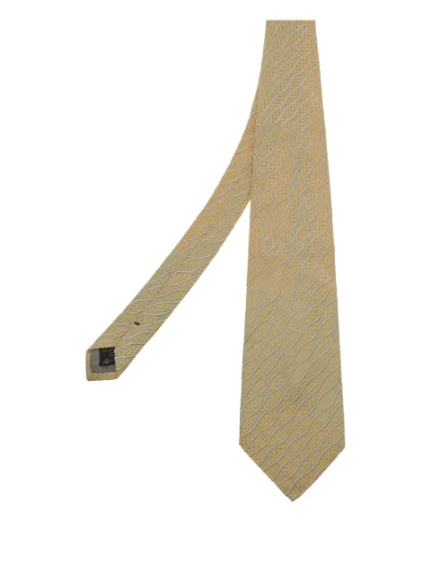 Ermenegildo Zegna Vintage wave-pattern silk tie Yellow 591860