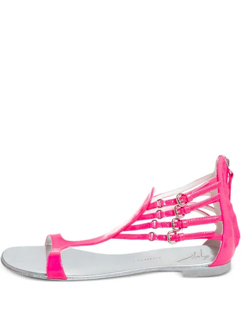 Giuseppe Zanotti Vintage leather flat sandals Pink 405798