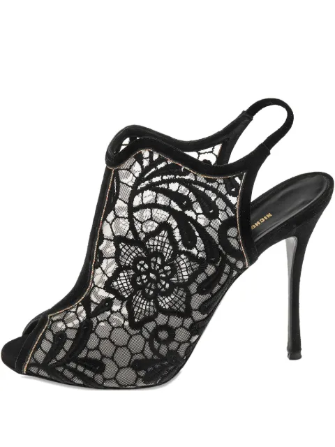 Nicholas Kirkwood pre-owned 130MM Lace Suede Shoes Black 560249
