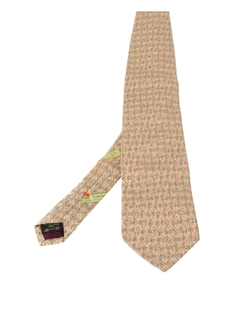 Ermenegildo Zegna Vintage floral-pattern silk tie Neutrals 446481