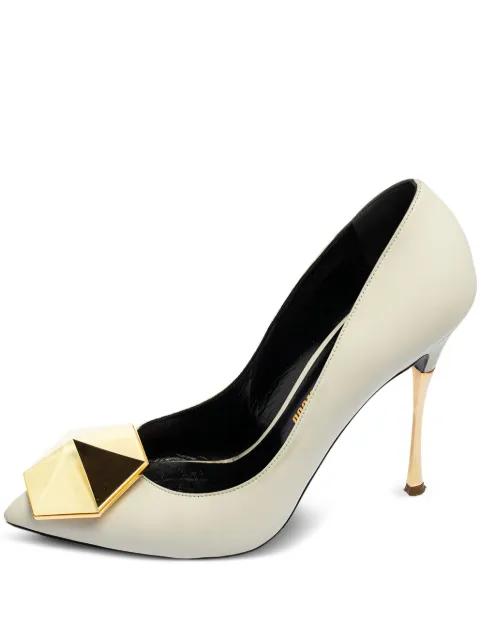 Nicholas Kirkwood pre-owned 110mm stud-embellished pumps White 551577