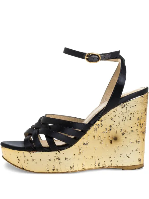 Saint Laurent Pre-Owned 105mm leather sandals Black 357075