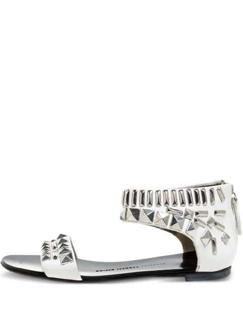 Giuseppe Zanotti Vintage Pre-owned studded flat sandals White 364932