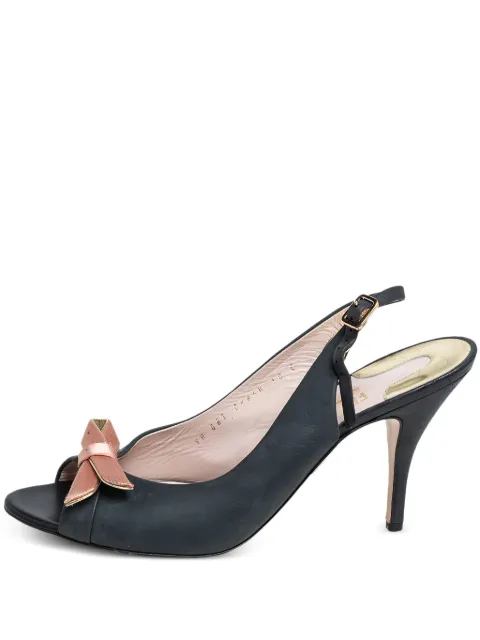 Ferragamo Pre-Owned 100mm Bow sandals Black 466077