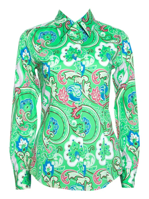 Etro Pre-Owned paisley-print shirt Green 270789