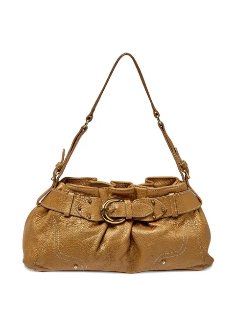 Aigner Vintage leather shoulder bag Gold 406033
