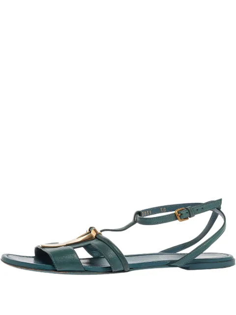 Saint Laurent Pre-Owned Ycon leather sandals Blue 335676