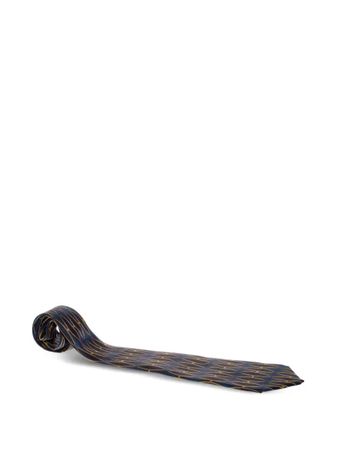 Lanvin Pre-Owned lattice motif silk tie Blue 266778