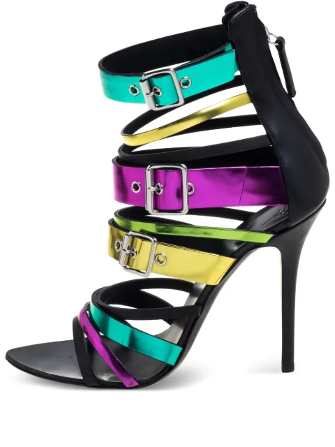 Giuseppe Zanotti Vintage 120mm buckle cage sandals Yellow 396302