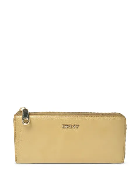 DKNY Vintage pre-owned zip leather continental wallet Neutrals 354566