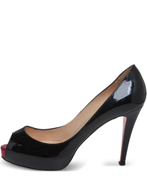 Christian Louboutin Pre-Owned 95mm New Prive peep-toe pumps Black 402896