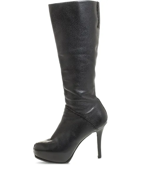Fendi Pre-Owned 115mm leather knee-high boots Black 258995
