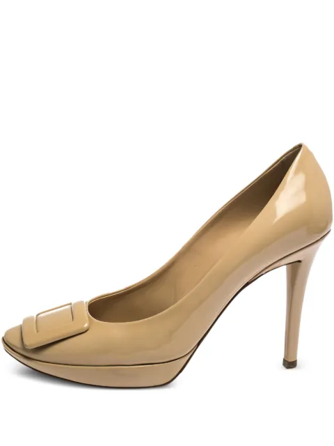 Roger Vivier Vintage 110mm patent pumps Neutrals 286437