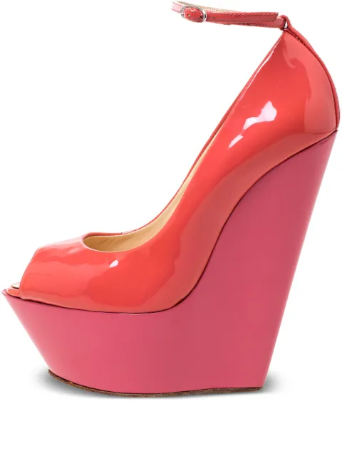 Giuseppe Zanotti Vintage 150mm peep-toe wedge pumps Orange 336062