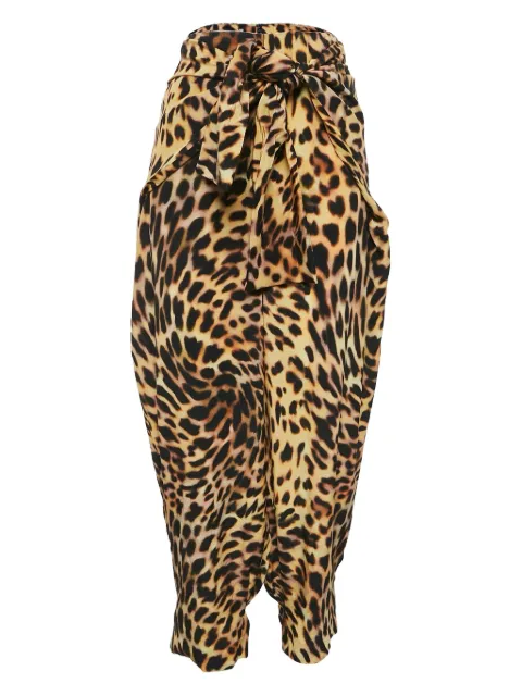 Stella McCartney Pre-Owned leopard-print silk trousers Brown 1128728