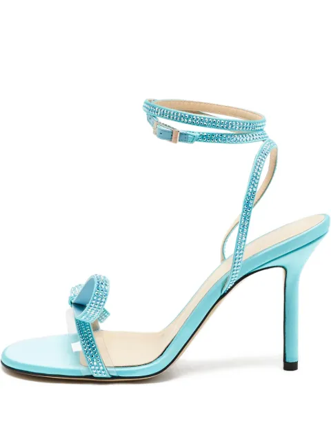 MACH & MACH pre-owned 90mm rhinestone-embellished strappy sandals Blue 1125077